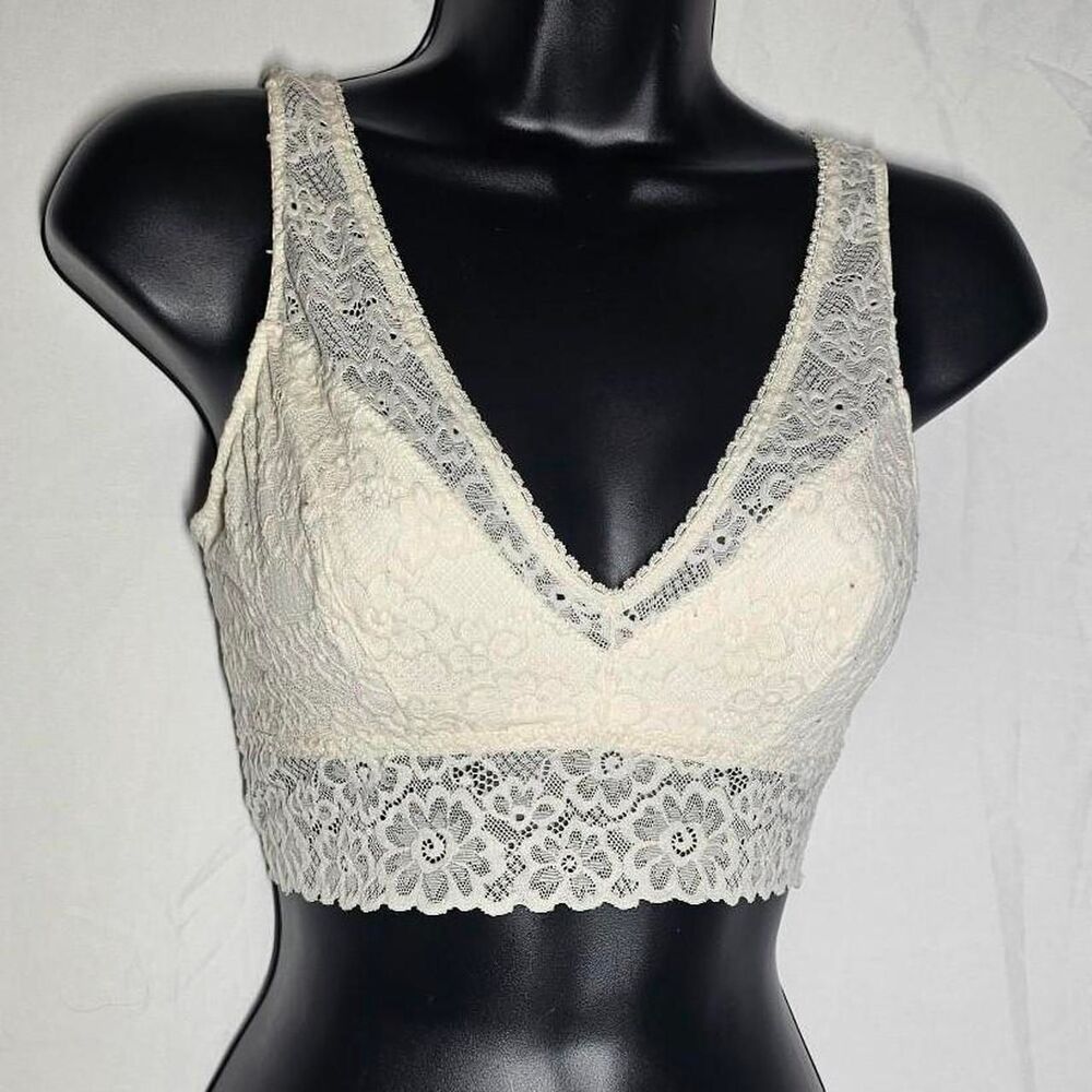 cream lace vintage y2k v-neck coquette whimsical bralette